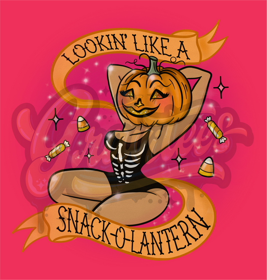 Looking Like A Snack-O-Lantern PNG, Sexy Pumpkin Clipart for DTF or Shirt Printing, Halloween Sublimation, PNG Only!