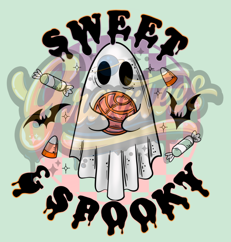 Sweet and Spooky PNG, Ghost Clipart, Concha Clipart, Pan Dulce Clipart for DTF or Shirt Printing, Halloween PNG Only!