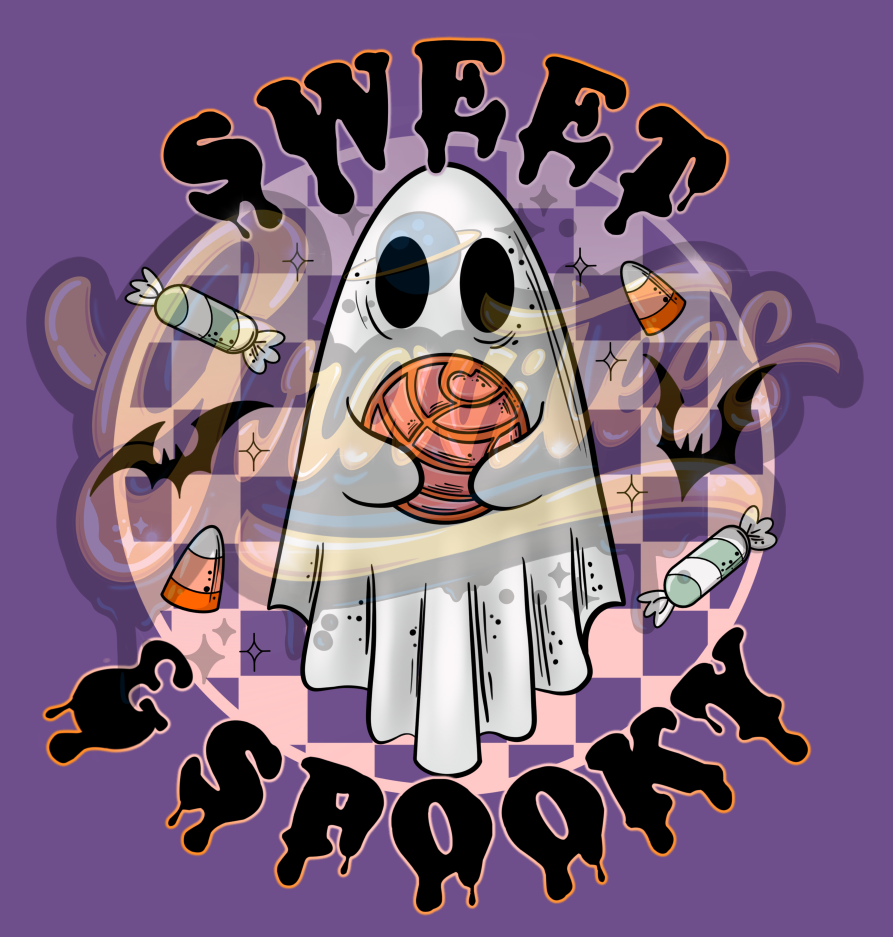 Sweet and Spooky PNG, Ghost Clipart, Concha Clipart, Pan Dulce Clipart for DTF or Shirt Printing, Halloween PNG Only!