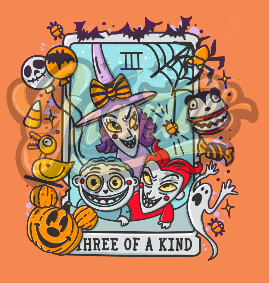 Three Of A Kind PNG, Oogie's Boys Clipart, Tarot Clipart, Not So Scary Clipart, Halloween Clipart for DTF or Shirt Printing, PNG Only!