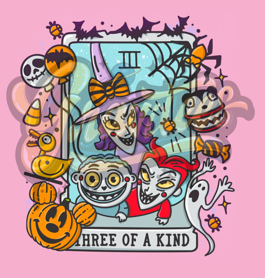 Three Of A Kind PNG, Oogie's Boys Clipart, Tarot Clipart, Not So Scary Clipart, Halloween Clipart for DTF or Shirt Printing, PNG Only!
