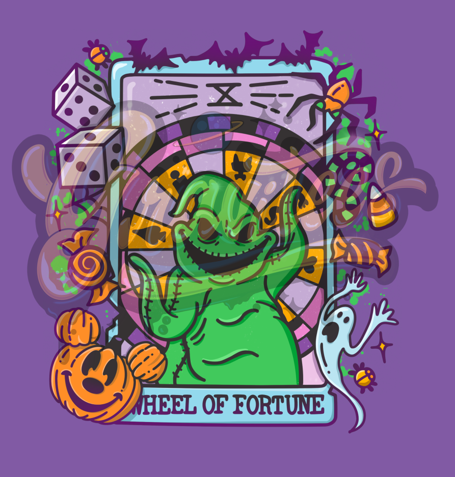 Wheel Of Fortune Tarot PNG, Oogie Boogie Clipart, Tarot Clipart, Not So Scary, Halloween Clipart for DTF or Shirt Printing, PNG Only!